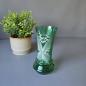 Preview: Antike Grünglas Vase um 1900 mit Maiglöckchendekor