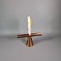 Mobile Preview: Handgefertigter Kerzenleuchter aus Kupfer- 3 flammiger Kerzenhalter 60er Jahre