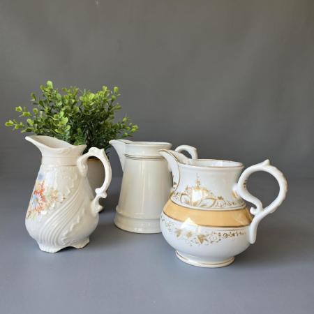 3 antike Milchkännchen - Tolle Landhaus shabby Deko oder für den vintage Garten