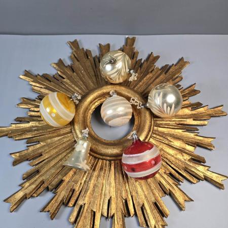 Vintage Christbaumkugeln & Glocke 50er Jahre Set