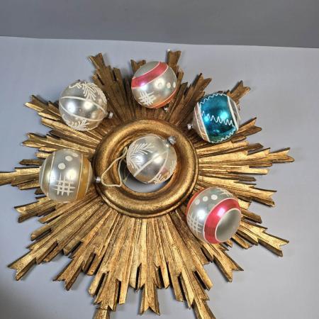 Mundgeblasene Vintage Christbaumkugeln im 6er Set aus den 1950ern