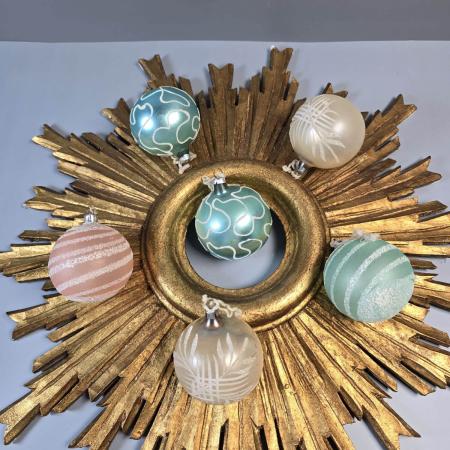 Vintage Christbaumkugeln 6er Set, 1950er – mundgeblasen
