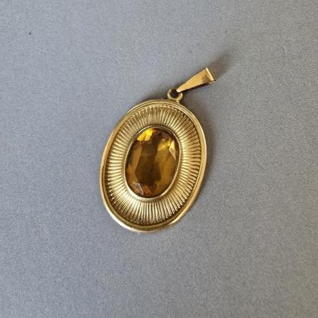 Preview: Anhänger mit gelbem Stein - American Double