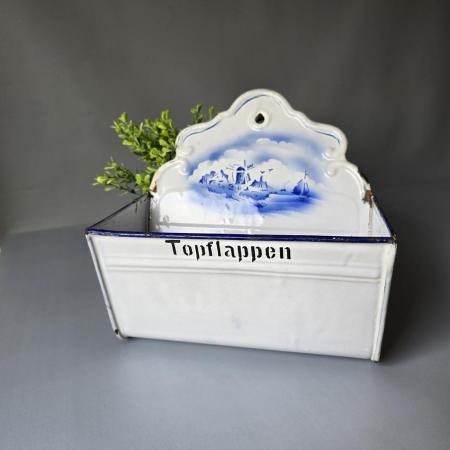 Emaille Wandbehälter - Topflappen