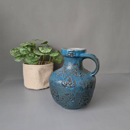 Blaue Fat Lava Vase, wohl Gräflich Ortenburg Tambach ,1960er