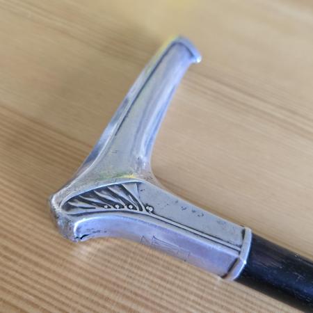 Preview: Jugendstil Gehstock mit Griff aus 800er Silber - Wilhelm Binder