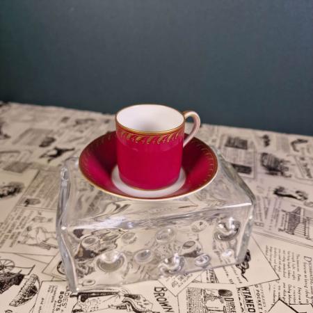 KPM Berlin Mokkatasse mit Untertasse - Buntmalerei