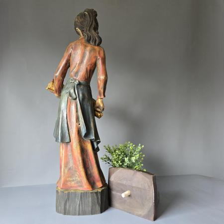 Holzschnitzerei Figur - Südtirol - Hlg. Nothburga mit Sockel - 85cm