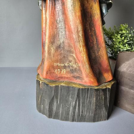 Holzschnitzerei Figur - Südtirol - Hlg. Nothburga mit Sockel - 85cm