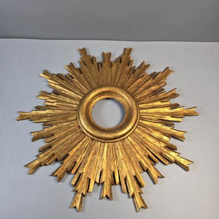 Antiker Sonnenspiegel - Holz - Ø 45cm