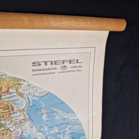 Vintage Wandkarte - Stiefel Verlag - Die Erde