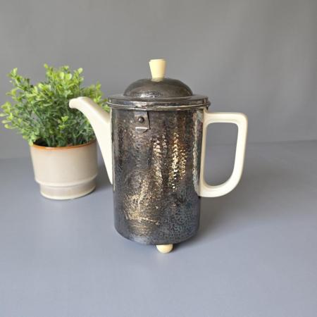 WMF 'Thermisol' Isolierkanne - Hammerschlag versilbert - Bauhaus Ära