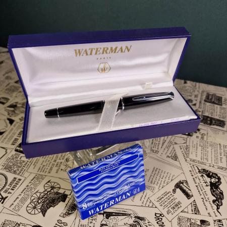 Waterman Füller mit 10K 750 Schreibfeder in original Etui - mit Tintenpatronen