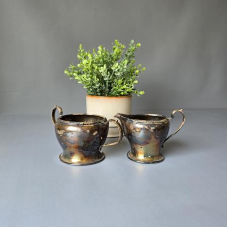 Preview: Art Deco - Zucker und Milch-versilbert Harrison Brothers Howson