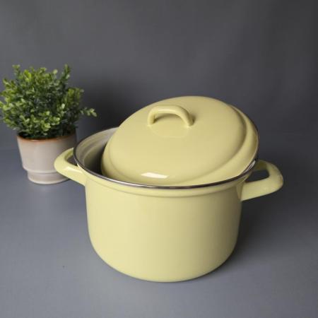 Großer Kochtopf aus den 1950er Jahren, gelb
