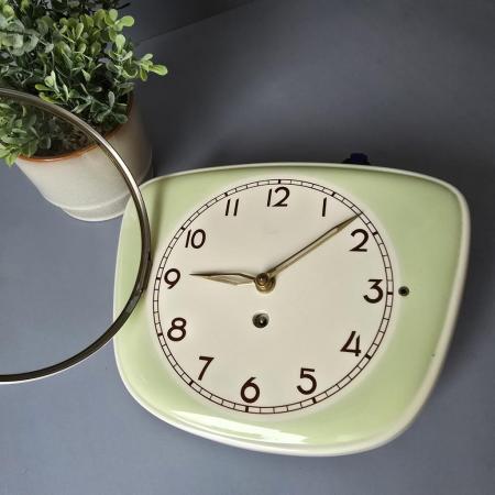 1950er Jahre Wanduhr - Emes Küchenuhr Keramik