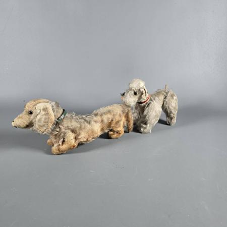 Zwei Hunde - Stofftiere Steiff 50er Jahre - Dackel und Pudel
