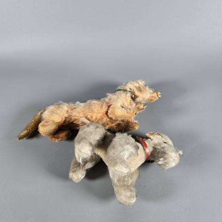 Zwei Hunde - Stofftiere Steiff 50er Jahre - Dackel und Pudel