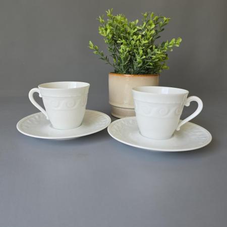 Zweier Set Kaffeetasse mit Teller - Bernadaud Limoges Louvre