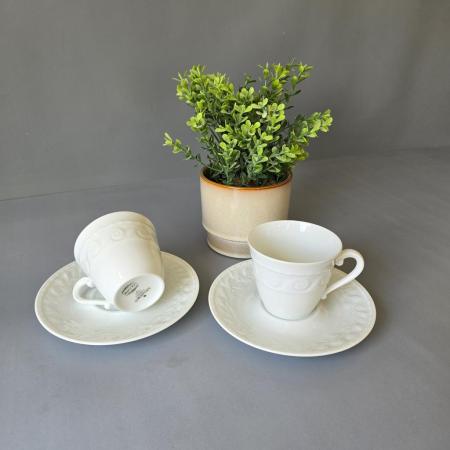Zweier Set Kaffeetasse mit Teller - Bernadaud Limoges Louvre