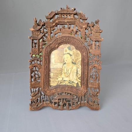 Geschnitzter Bilderrahmen Asiatika, China um 1900