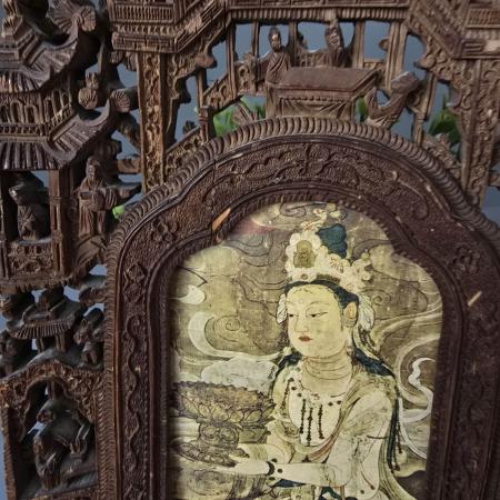 Geschnitzter Bilderrahmen Asiatika, China um 1900