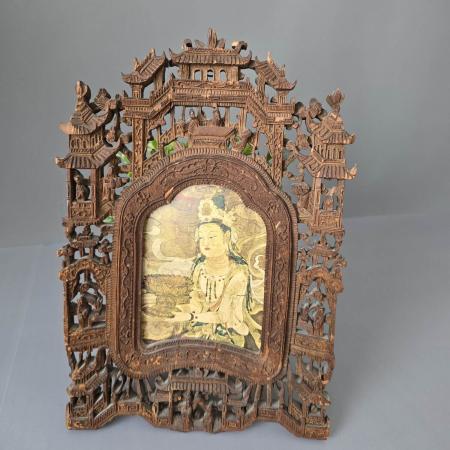 Geschnitzter Bilderrahmen Asiatika, China um 1900