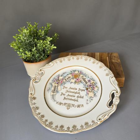 Antiker Teller - Haussegen - Glaube, Liebe, Hoffnung