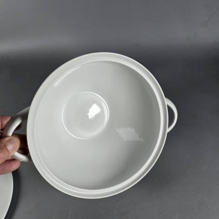 Terrine mit Deckel - Arzberg der 50er Jahre - Bastdekor Grau