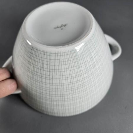 Terrine mit Deckel - Arzberg der 50er Jahre - Bastdekor Grau