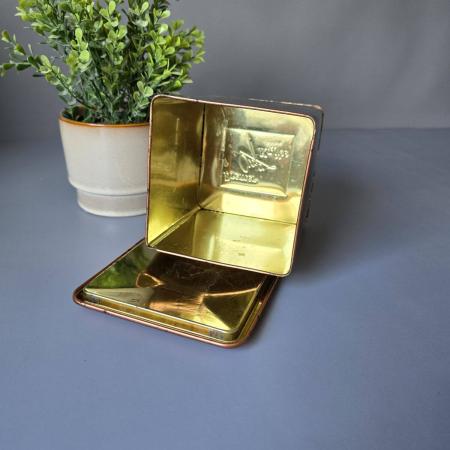 Eckige Blechdose, Bremer Ogo Kaffee, Motiv Pferde, mid century