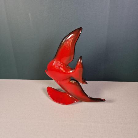 Cortendorf Keramik - großer roter Fisch - 70s - Panton Ära
