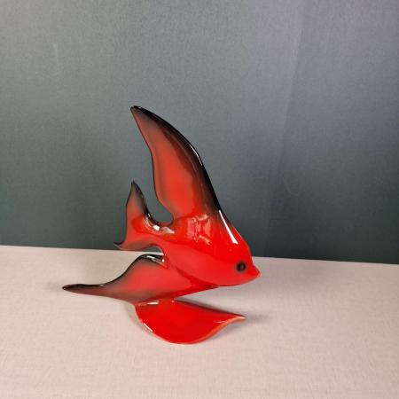Cortendorf Keramik - großer roter Fisch - 70s - Panton Ära