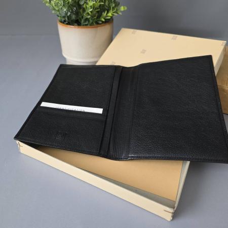 Goldpfeil Vintage Brieftasche Leder schwarz, 70er/80er