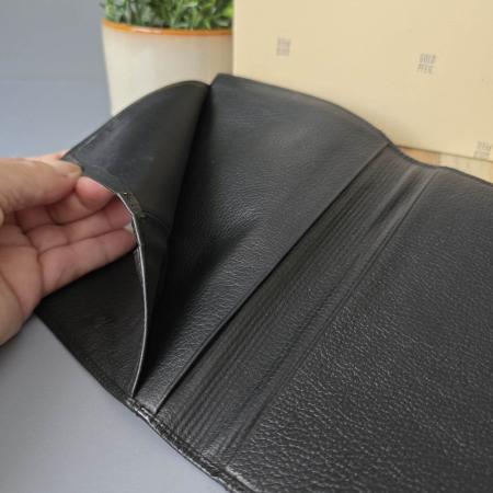 Goldpfeil Vintage Brieftasche Leder schwarz, 70er/80er