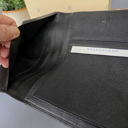 Goldpfeil Vintage Brieftasche Leder schwarz, 70er/80er