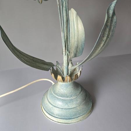 Große Florentiner Tischlampe mit Glasschirm