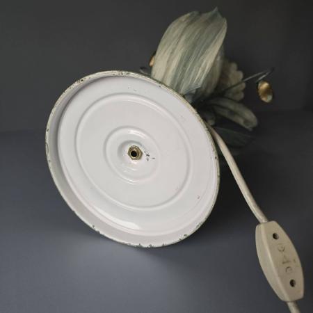 Große Florentiner Tischlampe mit Glasschirm