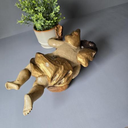 Barock Engel geschnitzt - mit Gitarre - 30cm