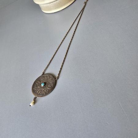 Vintage Indianerschmuck - 925 Silber Kette mit Anhänger