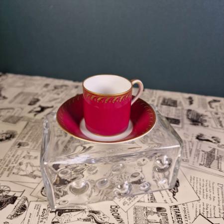 KPM Berlin Mokkatasse mit Untertasse - Buntmalerei
