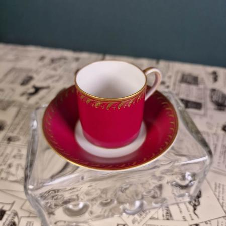 KPM Berlin Mokkatasse mit Untertasse - Buntmalerei