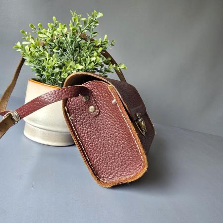 Mid Century Kindergartentasche aus Leder