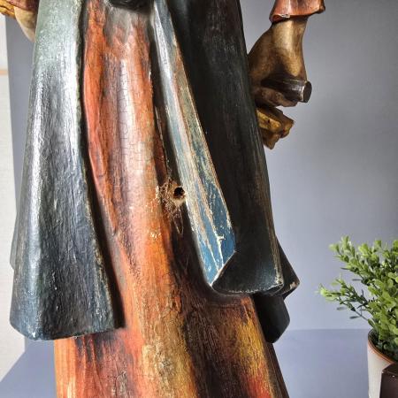 Holzschnitzerei Figur - Südtirol - Hlg. Nothburga mit Sockel - 85cm