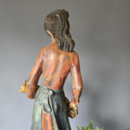 Holzschnitzerei Figur - Südtirol - Hlg. Nothburga mit Sockel - 85cm