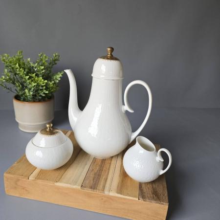 Rosenthal Romanze Weiß Kaffeekern – Kanne, Zucker, Milch