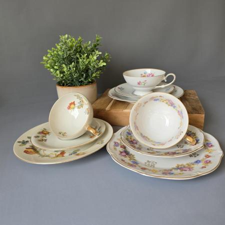 Set aus 3 Sammeltassen mit Blumenmotiven - Eschenbach - Bavaria