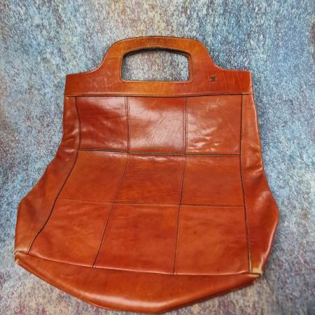 Vintage Shopper Bag Tasche - 70s Leder Patchwork