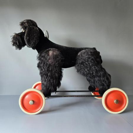 Vintage Steiff Hund auf Rädern - Reittier Hund