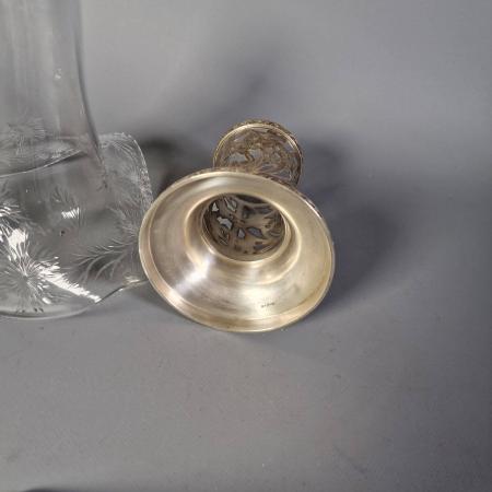 Vase aus Sterling Silber und Kristall - Silberschmiede R. Wallace USA